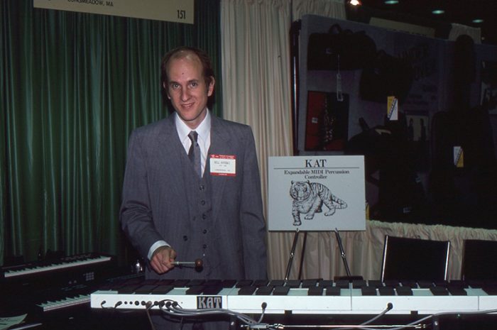 Bill Katoski demos the first malletKAT at a trade show in 1996