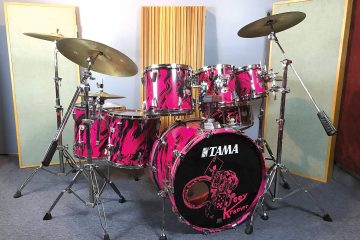 Aerosmith's Joey Kramer's pink 1980s Tama drum set